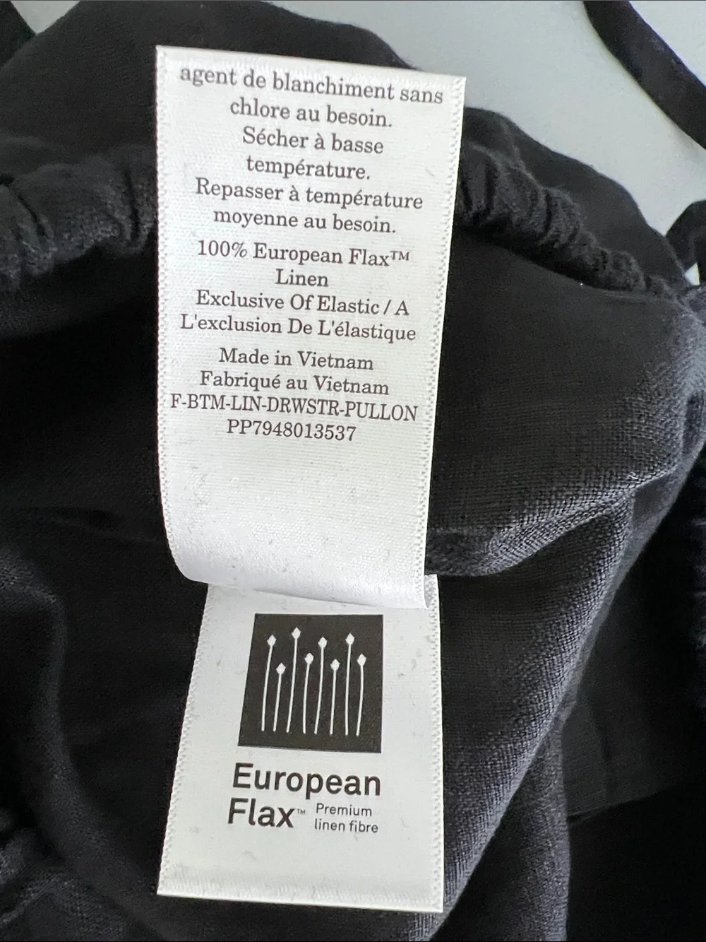 New Everlane THE DRAWSTRING PANT IN LINEN Black Size XXS